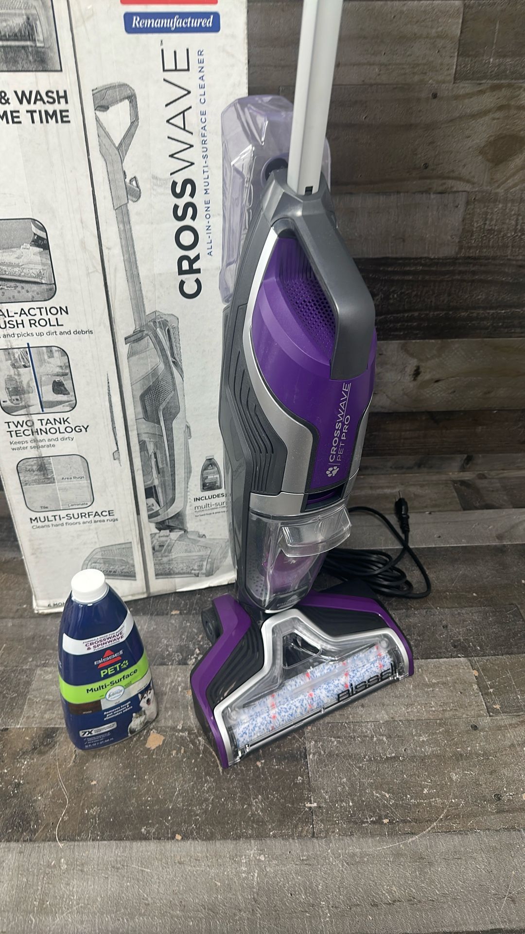 BISSELL Crosswave Pet Pro All in One Wet Dry Vacuum Cleaner and Mop for Hard Floors and Area Rugs, Purple, 2306A ANM Liquidation