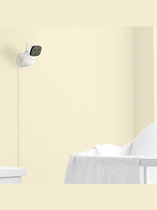 Panasonic Baby Monitor with Camera and Audio, 3.5” Color Video, Extra Long Range, Secure Connection, 2-Way Talk, Soothing Sounds, Remote Pan, Tilt, Zoom - 1 Camera - KX-HN4101W (White)
