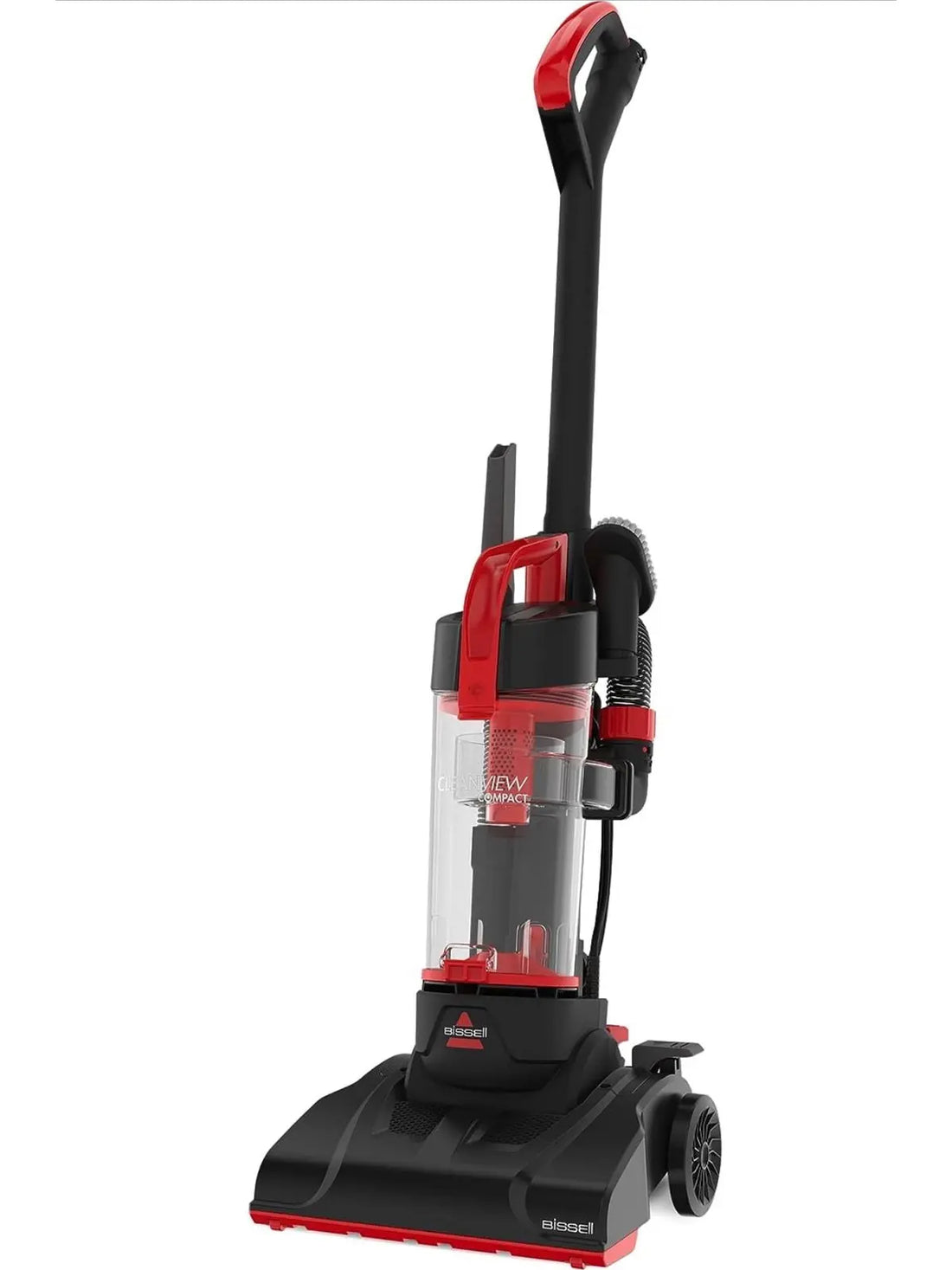 BISSELL CleanView Compact Upright Vacuum, Fits In Dorm Rooms & Apartments, Lightweight with Powerful Suction and Removable Extension Wand, 3508, Red,black