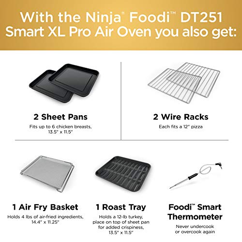 Ninja DT202BK Foodi 8-in-1 XL Pro Air Fry Oven, Large Countertop Convection and Digital Toaster Oven, 1800 Watts, Black, 12 in. ANM Liquidation