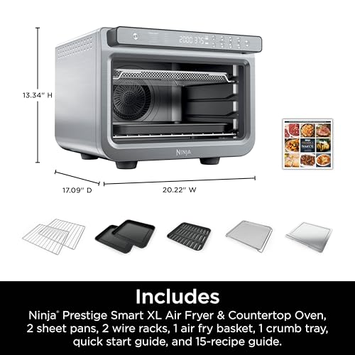 Ninja DT202BK Foodi 8-in-1 XL Pro Air Fry Oven, Large Countertop Convection and Digital Toaster Oven, 1800 Watts, Black, 12 in. ANM Liquidation
