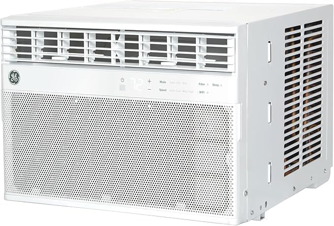 GE Window Air Conditioner 10,000 BTU for Rooms up to 450 sq ft., Wi-Fi Enabled, Energy-Efficient Cooling for Medium Rooms, Easy Install Kit, Control Using Remote or Smartphone App, White ANM Liquidation