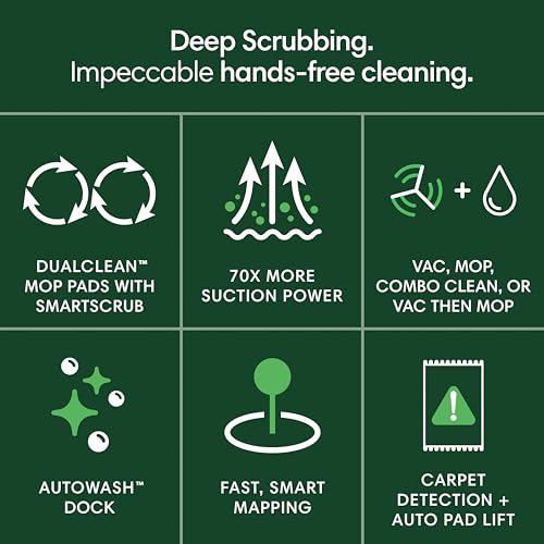 iRobot Roomba Plus 405 (G181) 2in1 Vacuum & Mop Robot with AutoWash Dock - Dual Spinning Mop Pads, Smart & Fast Mapping, Ideal for Pet Hair, Self-empties 75 days, Intense Suction, Pad Washing & Drying ANM Liquidation