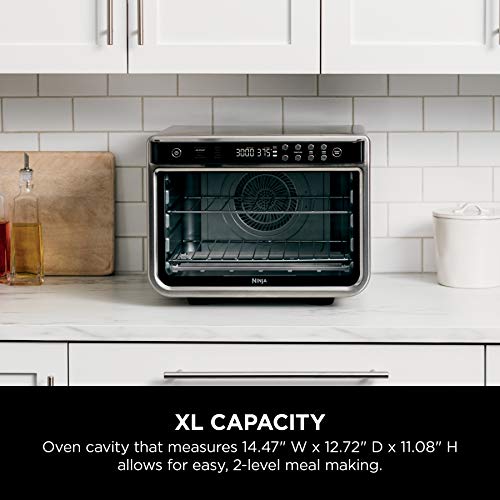 Ninja DT202BK Foodi 8-in-1 XL Pro Air Fry Oven, Large Countertop Convection and Digital Toaster Oven, 1800 Watts, Black, 12 in. ANM Liquidation