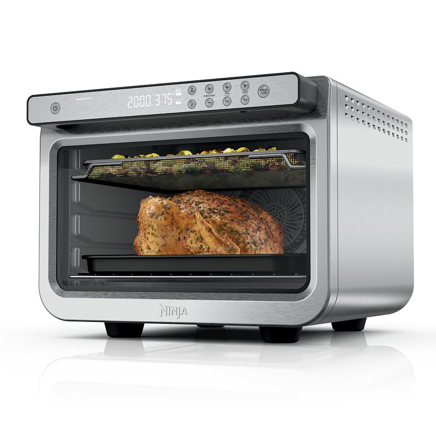 Ninja DT202BK Foodi 8-in-1 XL Pro Air Fry Oven, Large Countertop Convection and Digital Toaster Oven, 1800 Watts, Black, 12 in. ANM Liquidation