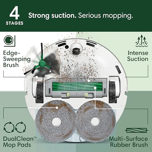 iRobot Roomba Plus 405 (G181) 2in1 Vacuum & Mop Robot with AutoWash Dock - Dual Spinning Mop Pads, Smart & Fast Mapping, Ideal for Pet Hair, Self-empties 75 days, Intense Suction, Pad Washing & Drying ANM Liquidation