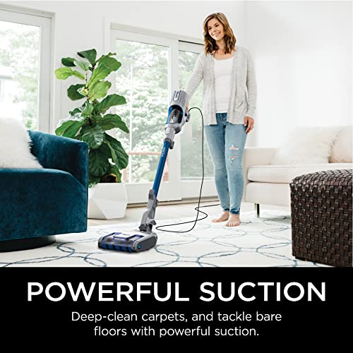 Shark HZ2002 Vertex Ultralight Corded Stick DuoClean PowerFins & Self-Cleaning Brushroll, Perfect for Pets, Removable Hand Vacuum, Upholstery Tool, Dusting & Power Brushes, Cobalt Blue