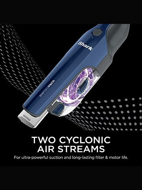 Shark CH964AMZ 2-in-1 Cordless & Handheld Vacuum Ultracyclone System, Ultra-Lightweight and Portable for Car and Home, Washable Filter, XL Dust Cup, Crevice Tool & Scrubbing Brush, Blue