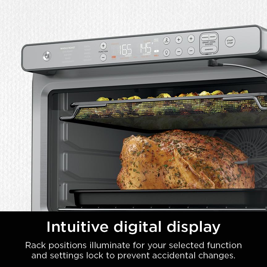 Ninja DT202BK Foodi 8-in-1 XL Pro Air Fry Oven, Large Countertop Convection and Digital Toaster Oven, 1800 Watts, Black, 12 in. ANM Liquidation