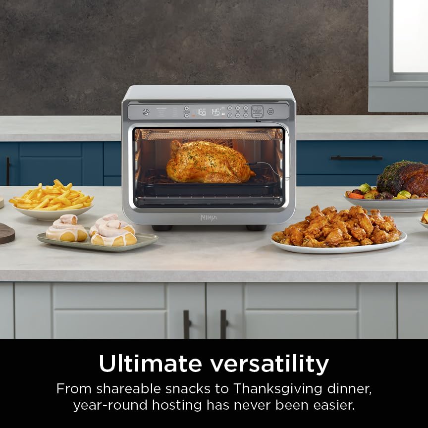 Ninja DT202BK Foodi 8-in-1 XL Pro Air Fry Oven, Large Countertop Convection and Digital Toaster Oven, 1800 Watts, Black, 12 in. ANM Liquidation