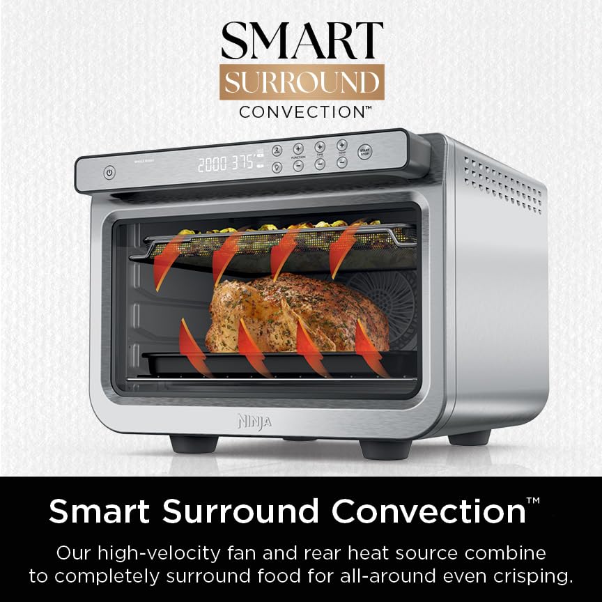 Ninja DT202BK Foodi 8-in-1 XL Pro Air Fry Oven, Large Countertop Convection and Digital Toaster Oven, 1800 Watts, Black, 12 in. ANM Liquidation