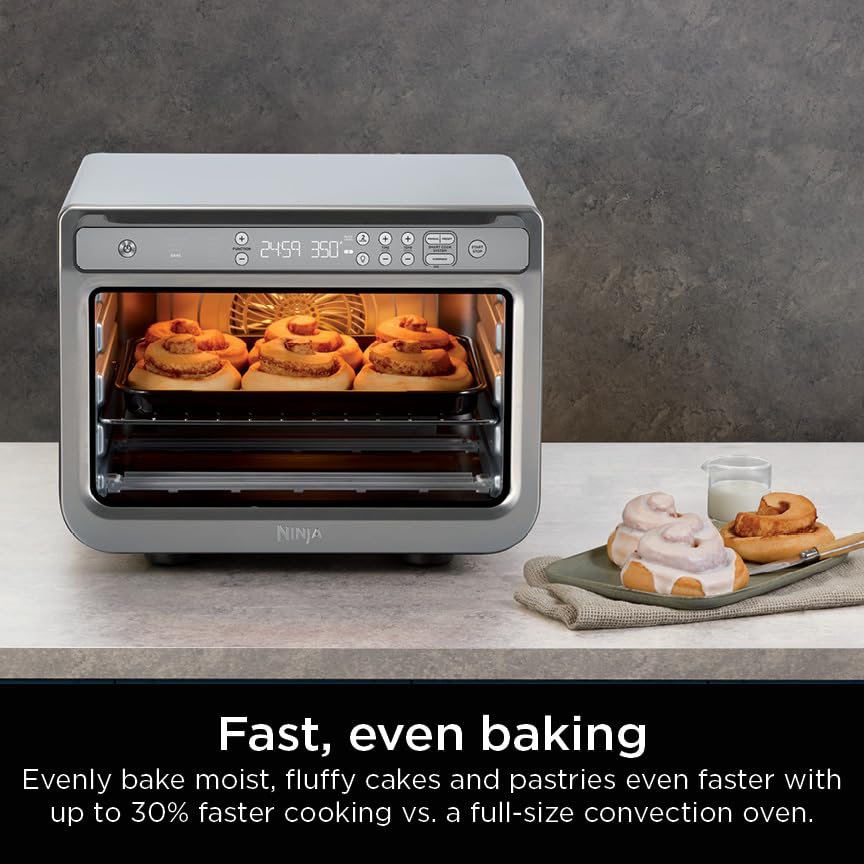 Ninja DT202BK Foodi 8-in-1 XL Pro Air Fry Oven, Large Countertop Convection and Digital Toaster Oven, 1800 Watts, Black, 12 in. ANM Liquidation