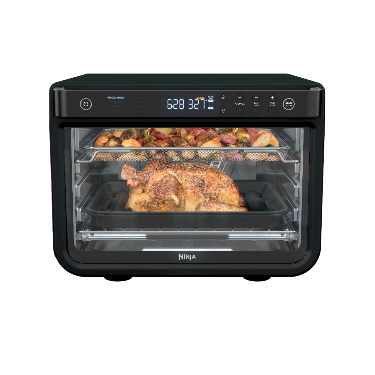 Ninja DT202BK Foodi 8-in-1 XL Pro Air Fry Oven, Large Countertop Convection and Digital Toaster Oven, 1800 Watts, Black, 12 in. ANM Liquidation