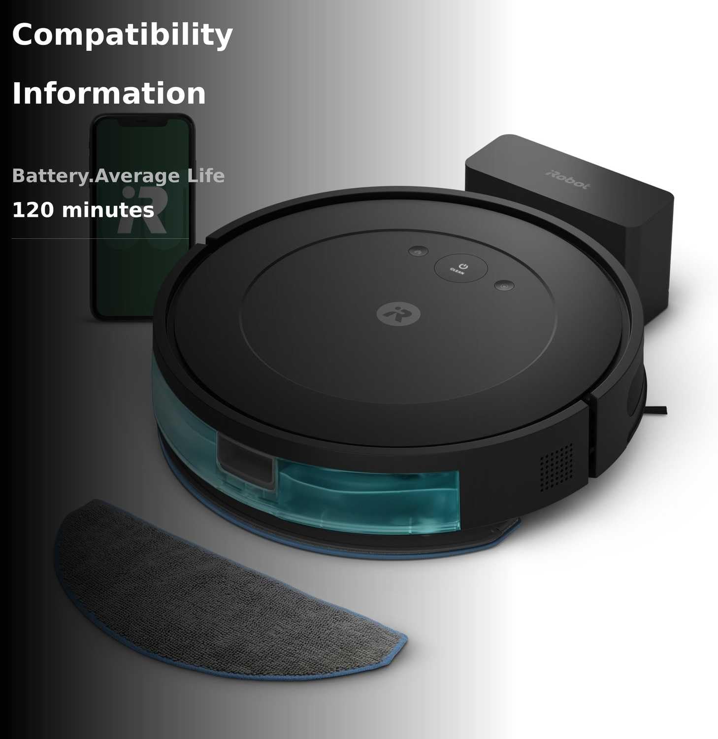 iRobot Roomba Robot Vacuum and Mop Combo (Y0140) - Vacuums & mops, Easy to use, Power-Lifting Suction, Multi-Surface Floors, Smart Navigation, Cleans in Neat Rows, Self-Charging, Bagless, Space-Saving iRobot