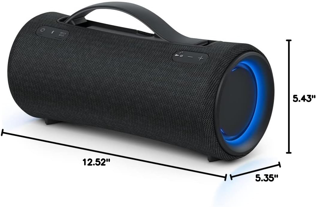 Sony SRS-XG300 X-Series Wireless Portable-Bluetooth Party-Speaker IP67 Waterproof and Dustproof with 25 Hour-Battery and Retractable Handle, Black- New ANM Liquidation