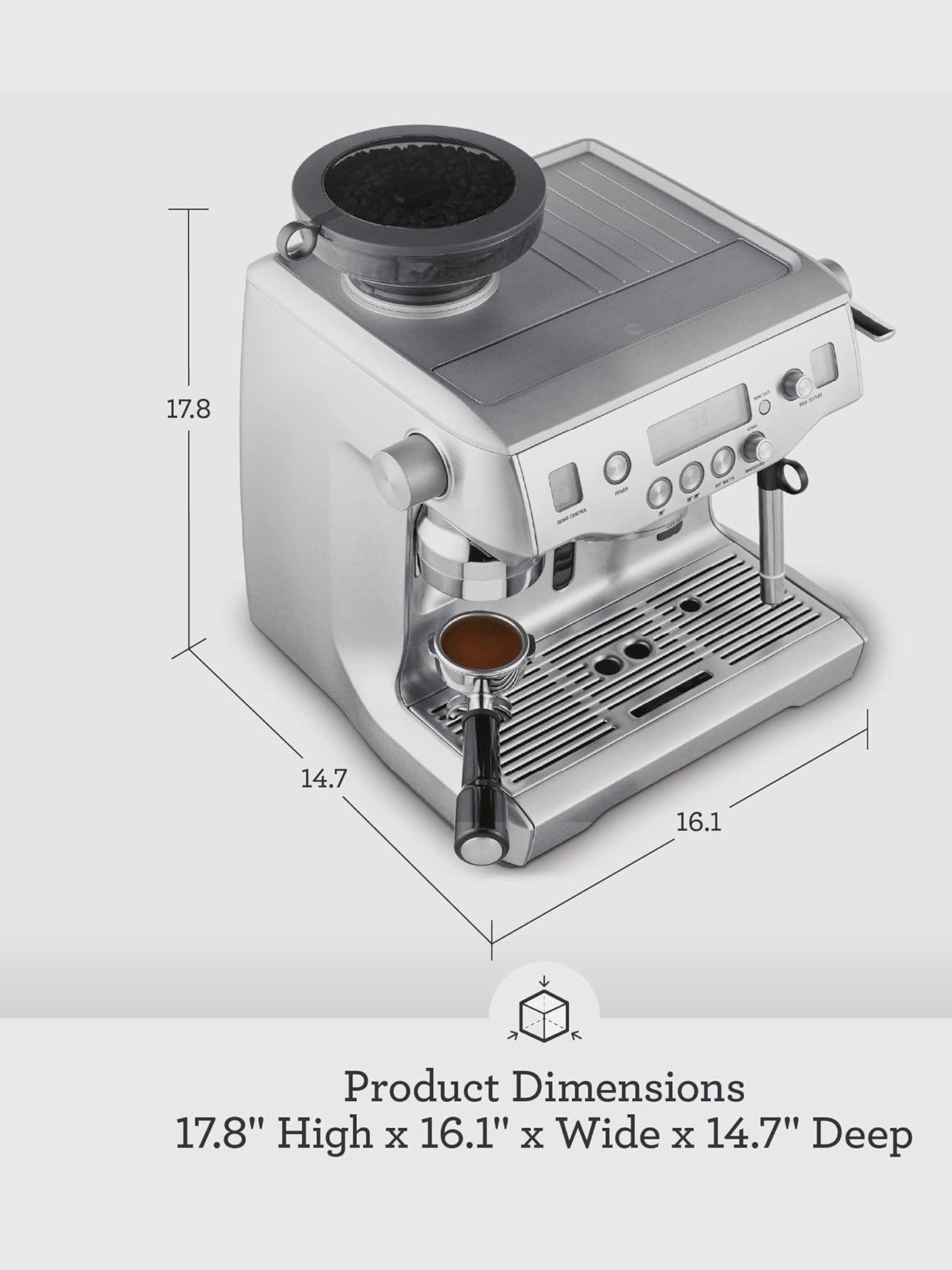 Breville Oracle Espresso Machine BES980XL, Brushed Stainless Steel ANM Liquidation