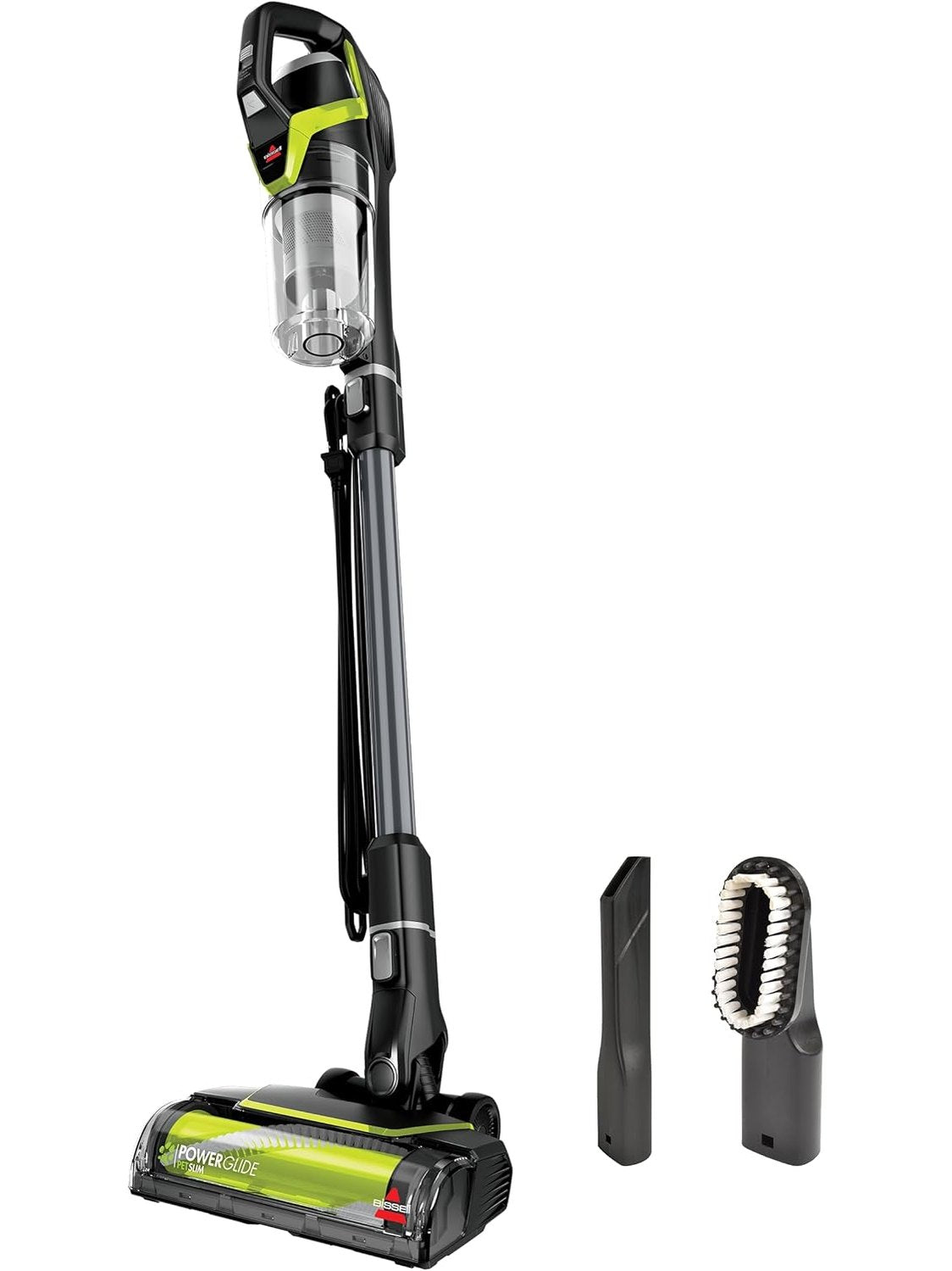 Bissell PowerGlide Slim Corded Vacuum, Powerful Pet Hair Pickup on Carpet & Hard Floors, Lightweight Swivel Steering, 3-in-1 Capabilities with Dusting & Crevice Tool, XL Tank, 3070, Black & Green ANM Liquidation