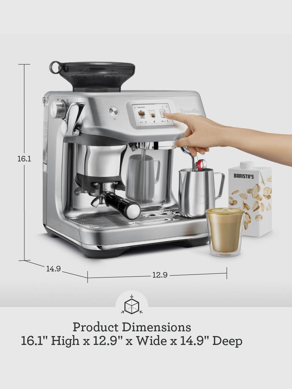 Breville Barista Touch Impress Espresso Machine BES881OLT, Olive Tapenade ANM Liquidation