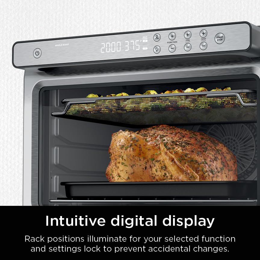 Ninja DT202BK Foodi 8-in-1 XL Pro Air Fry Oven, Large Countertop Convection and Digital Toaster Oven, 1800 Watts, Black, 12 in. ANM Liquidation
