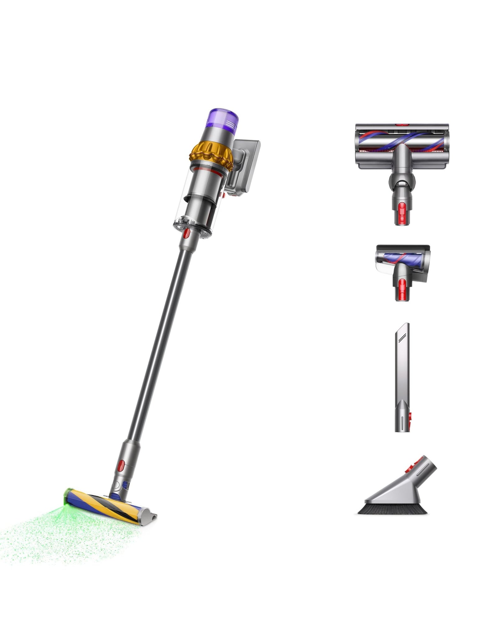 Dyson V15 Detect Plus Cordless Vacuum, Illumination Reveals dust, 240AW, 3 Power Modes, Up to 60 Minutes,² Deep Cleans Hard Floors and Carpets, Detangles pet Hair, Converts to Handheld ANM Liquidation
