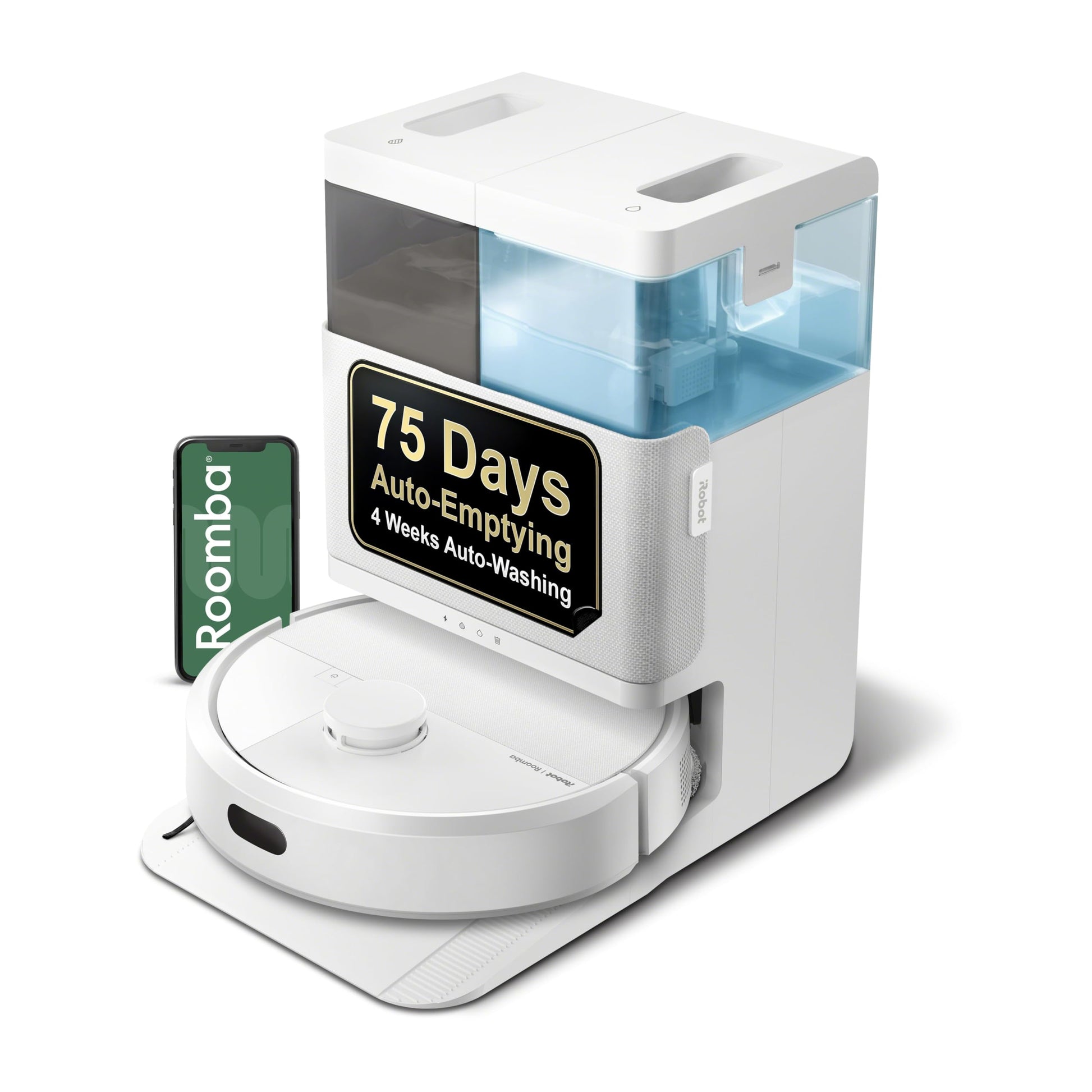 iRobot Roomba Plus 405 (G181) 2in1 Vacuum & Mop Robot with AutoWash Dock - Dual Spinning Mop Pads, Smart & Fast Mapping, Ideal for Pet Hair, Self-empties 75 days, Intense Suction, Pad Washing & Drying ANM Liquidation