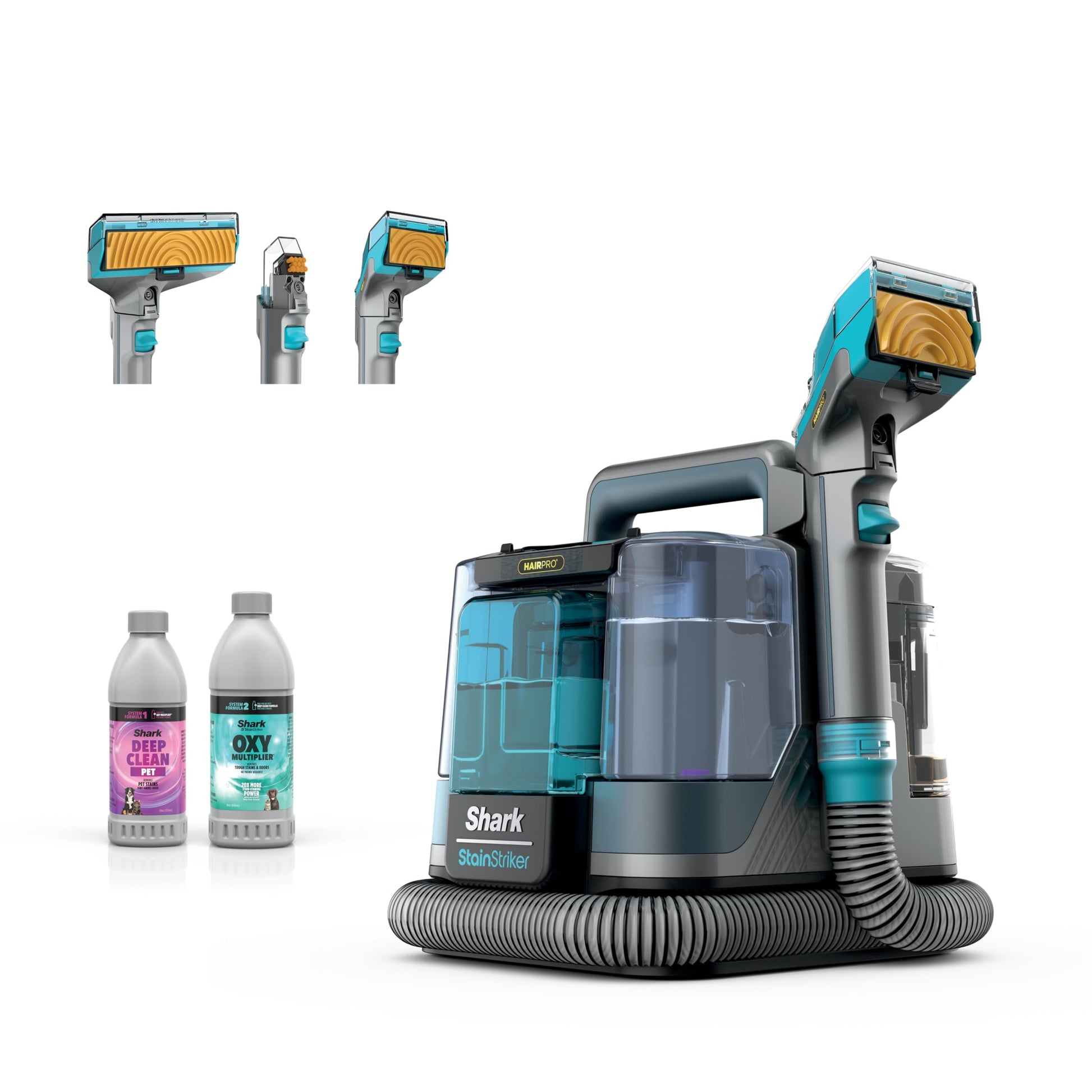 Shark StainStriker Portable Carpet, Upholstery & Area Rug Cleaner with Pet Mess Tool, Stain & Odor Remover, Perfect for Car Interiors, Includes 3 Cleaning Tools & Cleaning Solution, White, PX201 ANM Liquidation