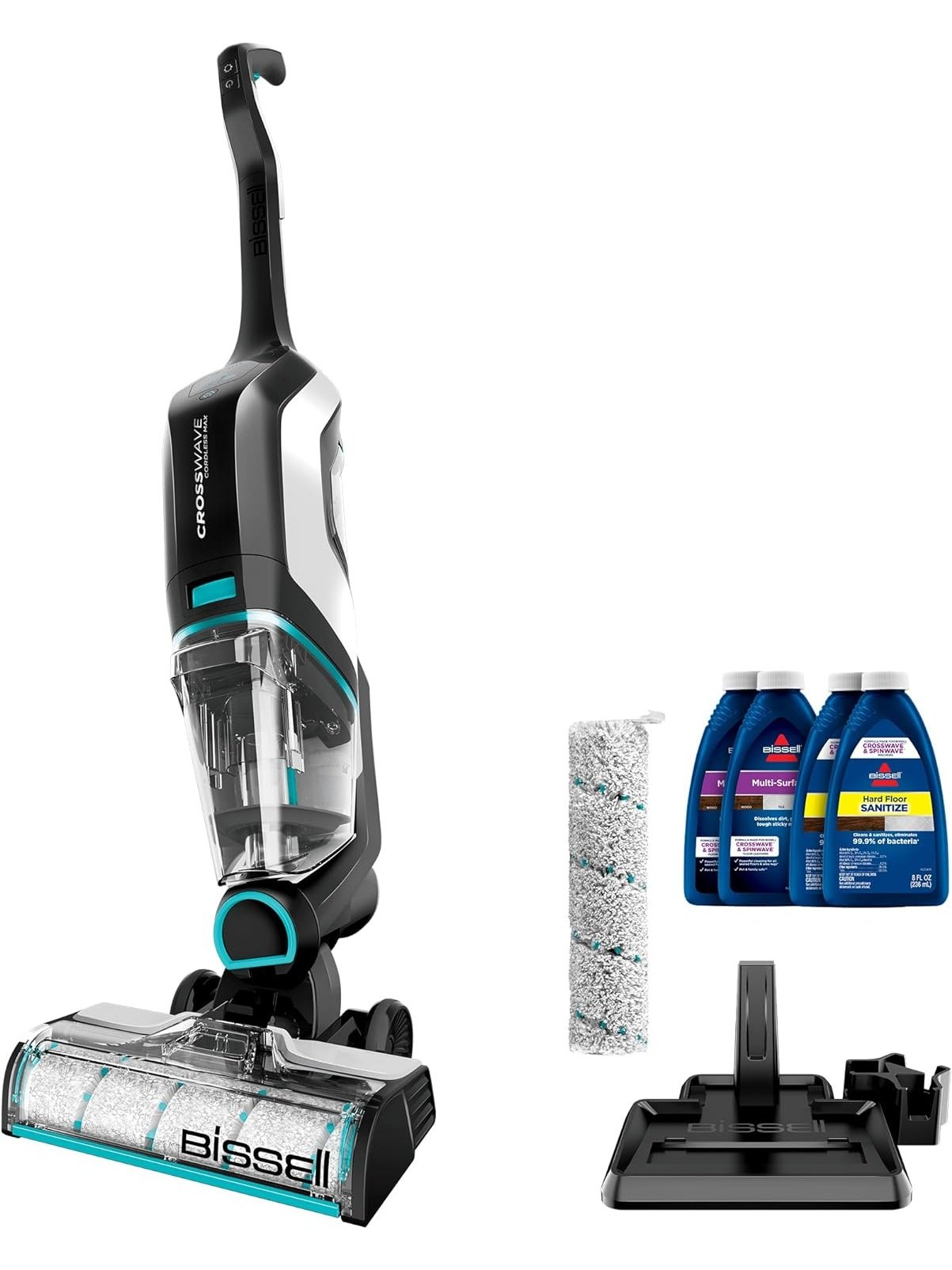 BISSELL CrossWave Cordless Max All in One Wet-Dry Vacuum Cleaner and Mop for Hard Floors and Area Rugs, Black, 2554A