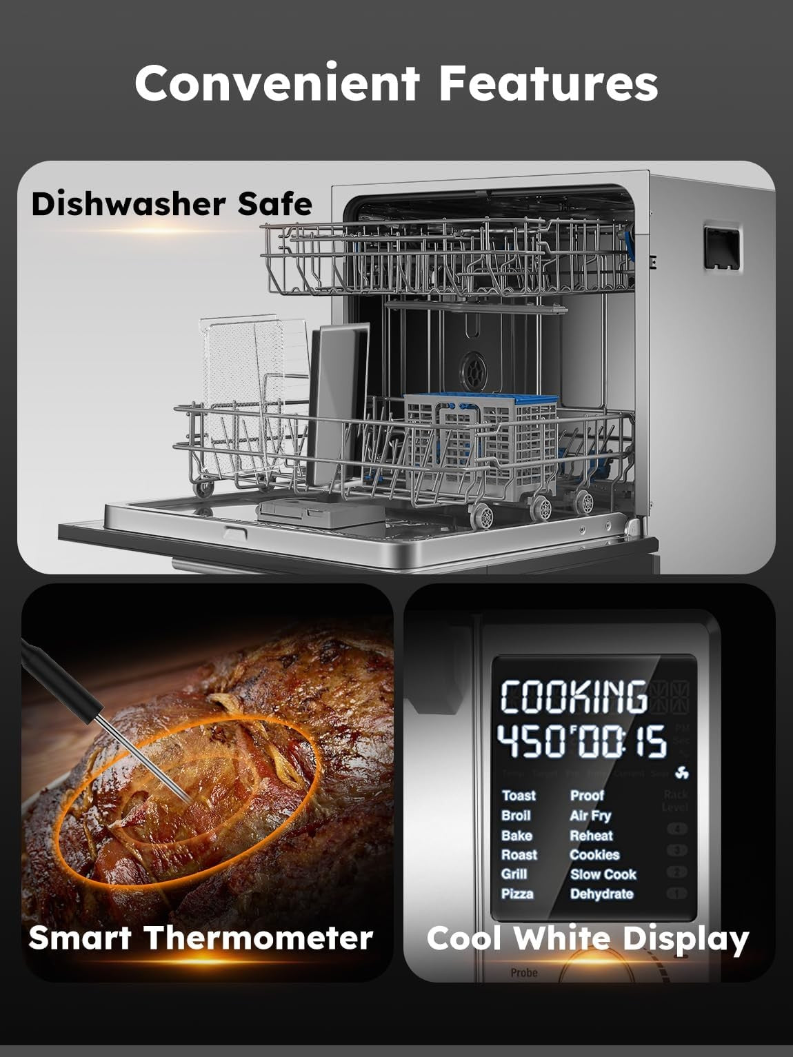 Nuwave Bravo XL Pro Air Fryer Toaster Oven, Improved 100% Super Convection, Quicker & Crispier Results, 100 Presets, Multi-Layer Even Cooking, 50-500F, Smart Probe, PFAS Free, 30QT, Stainless Steel ANM Liquidation