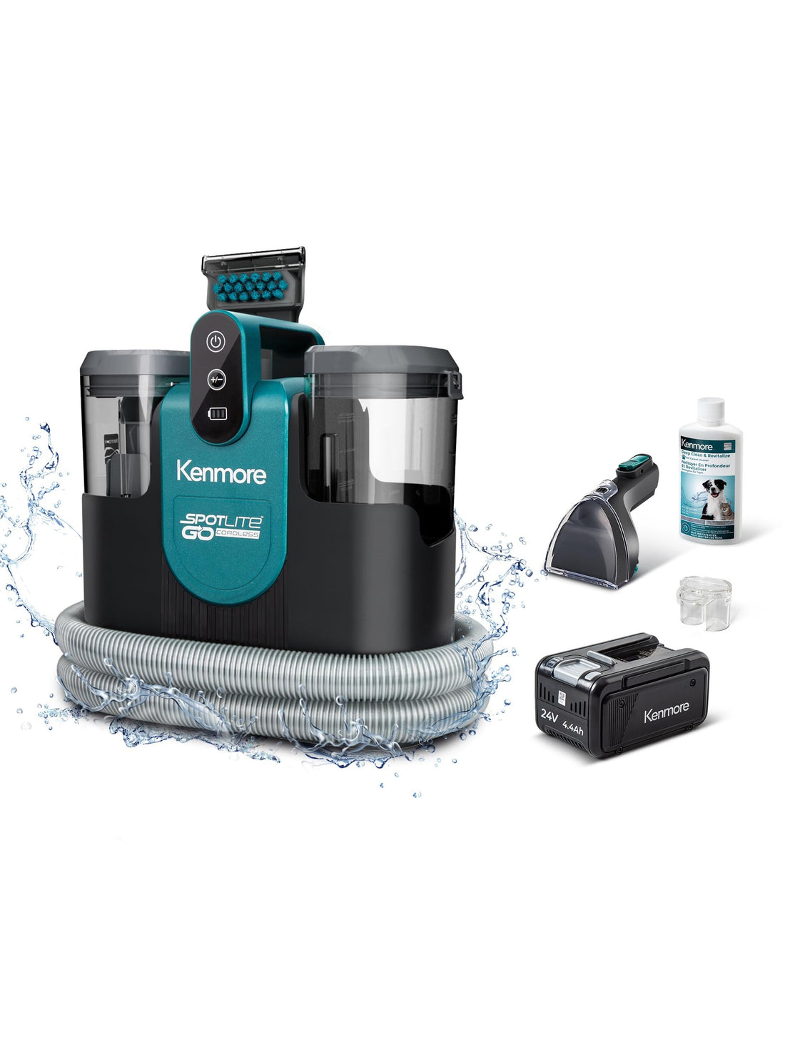 Kenmore KW2001 SpotLite Portable Carpet Spot Cleaner & Pet Stain Remover, 17Kpa Powerful Suction with Versatile Tools for Upholstery, Couches, Car and Auto Detailer, Gray ANM Liquidation