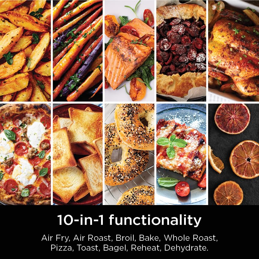 Ninja DT202BK Foodi 8-in-1 XL Pro Air Fry Oven, Large Countertop Convection and Digital Toaster Oven, 1800 Watts, Black, 12 in. ANM Liquidation