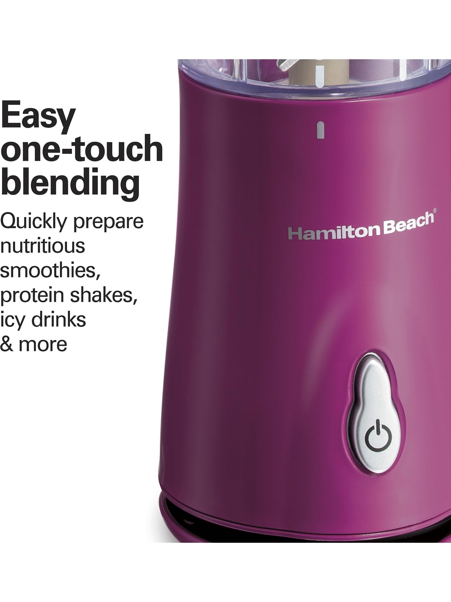 Hamilton Beach Portable Blender for Shakes and Smoothies with 14 Oz BPA Free Travel Cup and Lid, Durable Stainless Steel Blades for Powerful Blending Performance, Blue (51132)