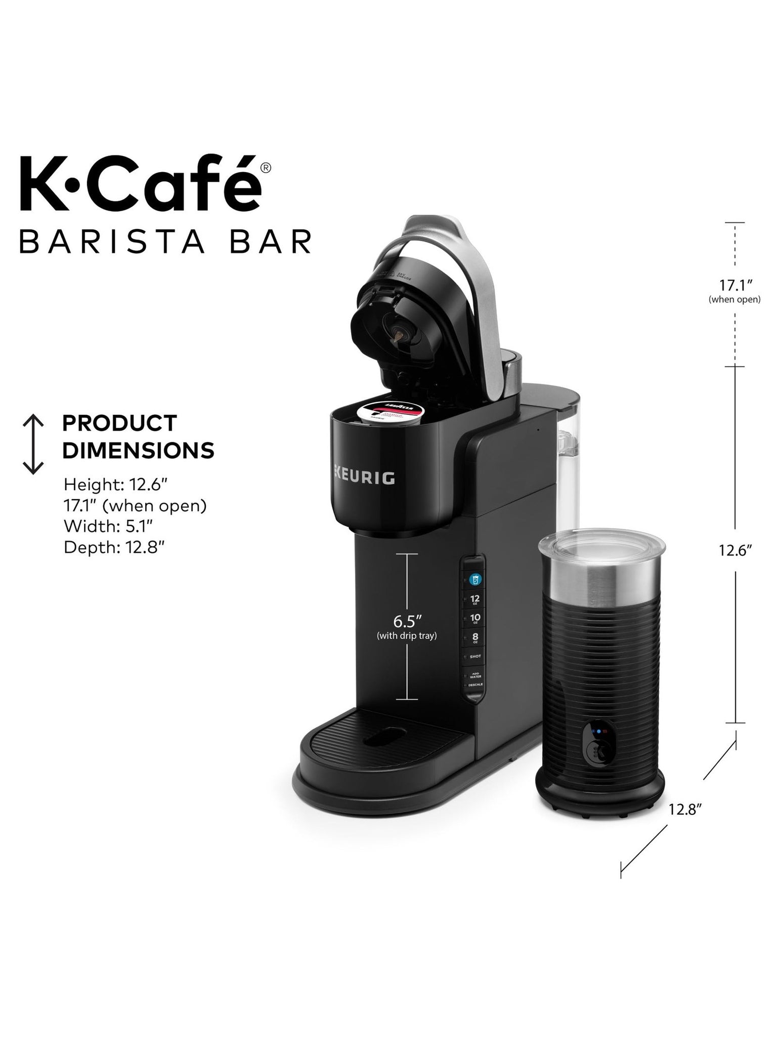 Keurig K-Café Barista Bar Single Serve Coffee Maker and Frother, Black