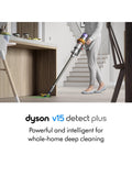 Dyson V15 Detect Plus Cordless Vacuum, Illumination Reveals dust, 240AW, 3 Power Modes, Up to 60 Minutes,² Deep Cleans Hard Floors and Carpets, Detangles pet Hair, Converts to Handheld ANM Liquidation