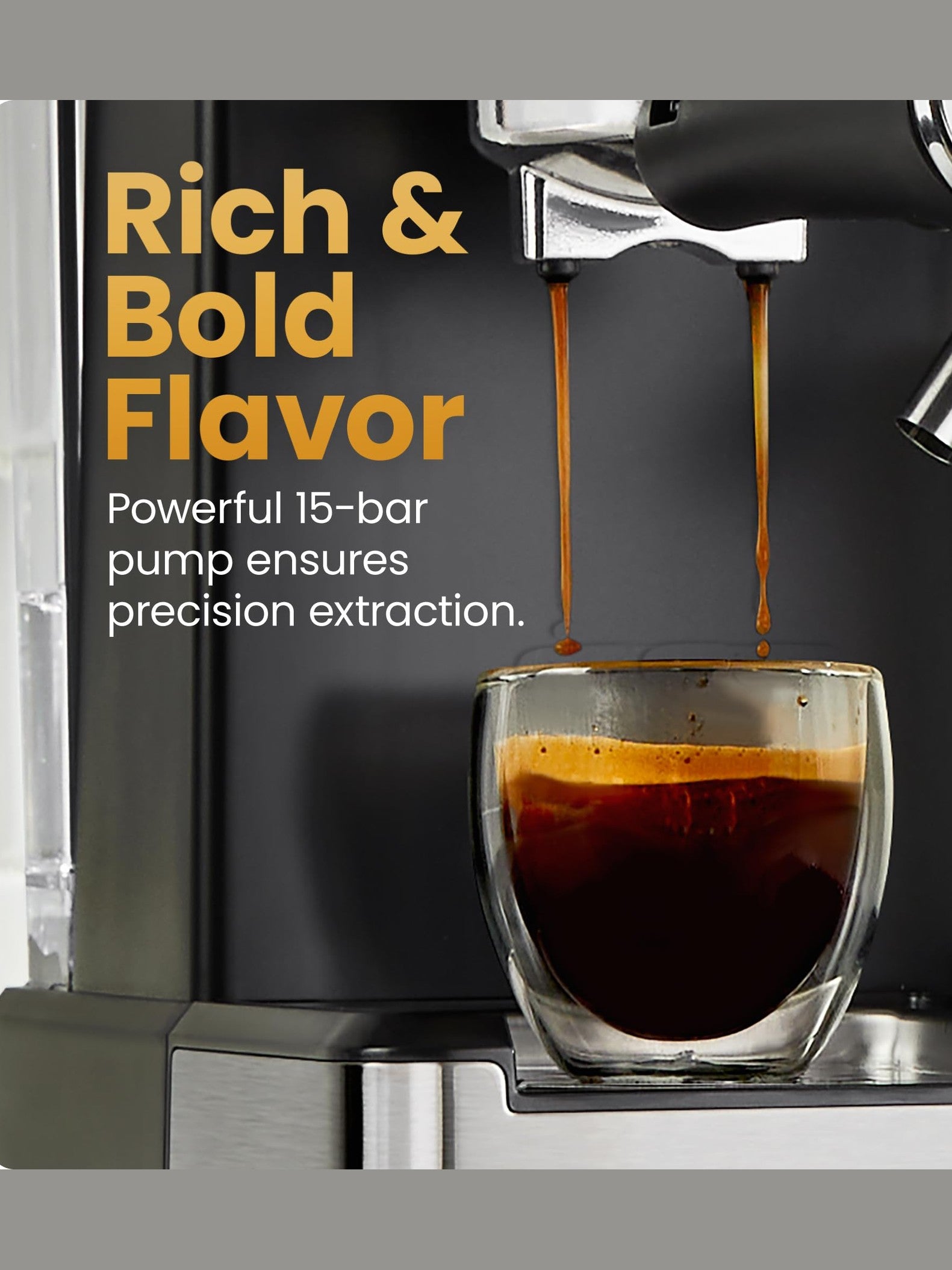 Chefman CaféMaster Pro Espresso Machine, Brew Single or Double Shots, Coffee Maker with Built-In Milk Frother for Cappuccino & Latte, XL 1.8 Liter Removable Water Reservoir - Stainless Steel ANM Liquidation