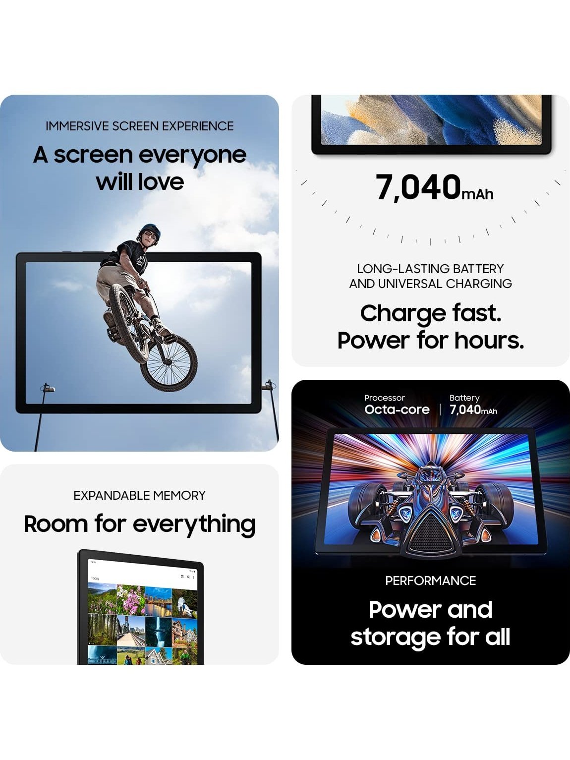 SAMSUNG Galaxy Tab A8 10.5” 32GB Android Tablet, LCD Screen, Kids Content, Smart Switch, Expandable Memory, Long Lasting Battery, Fast Charging, US Version, 2022, Dark Gray