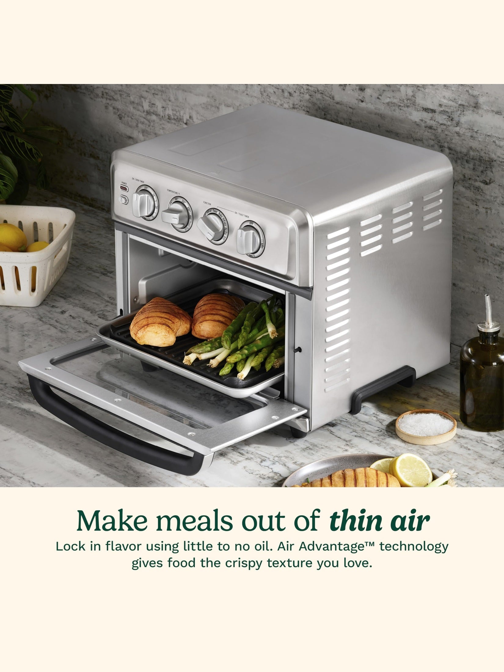 Cuisinart Air Fryer Toaster Oven with Grill, 1800W 8-1 Air Fryer Oven with Bake, Convection Bake, Grill, Broil and Warm Options, Large Capacity, 60-Minute Timer ANM Liquidation