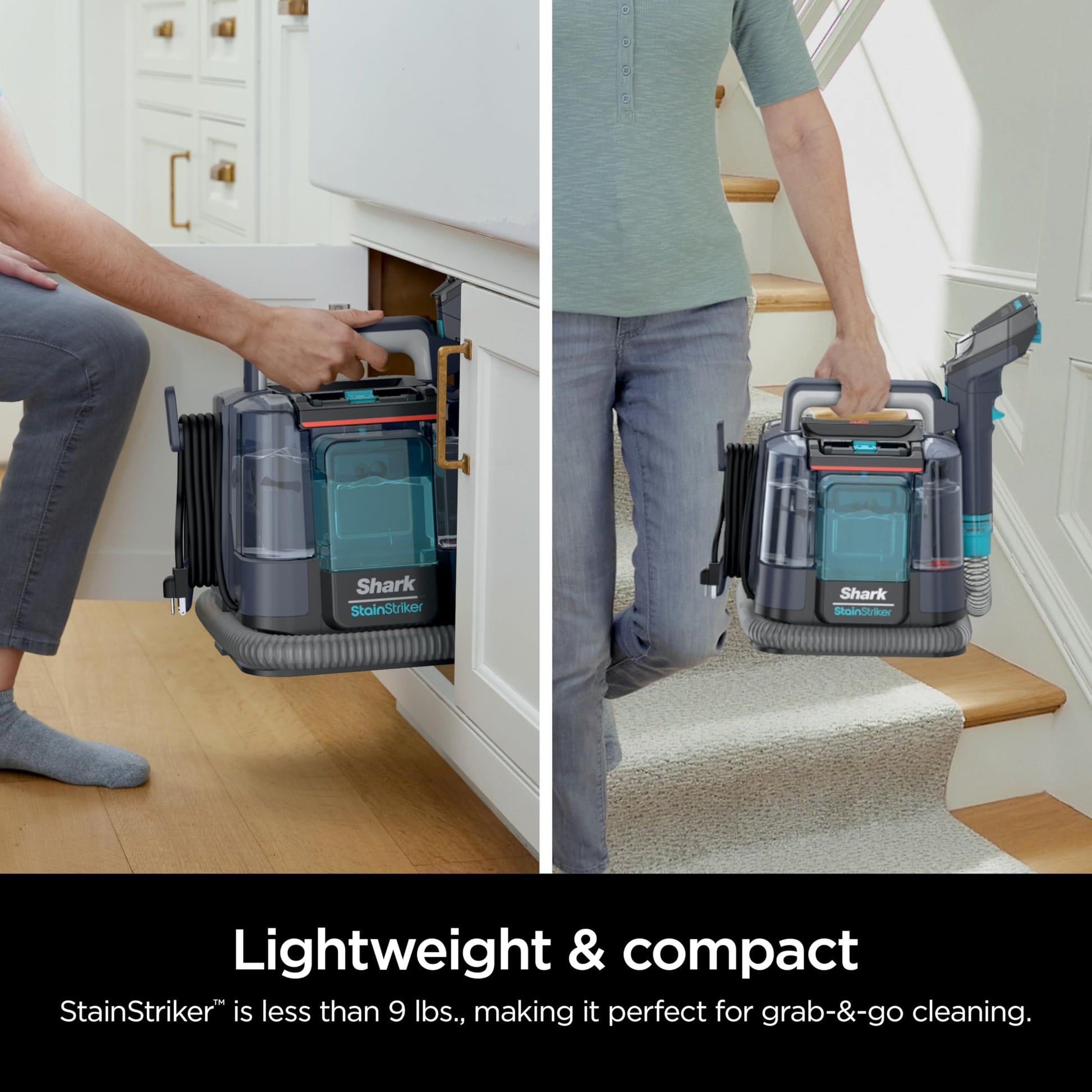 Shark StainStriker Portable Carpet, Upholstery & Area Rug Cleaner with Pet Mess Tool, Stain & Odor Remover, Perfect for Car Interiors, Includes 3 Cleaning Tools & Cleaning Solution, White, PX201 ANM Liquidation