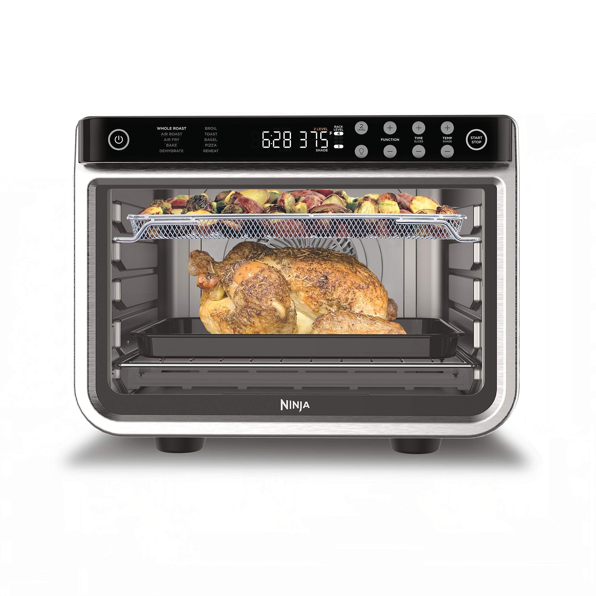 Ninja DT202BK Foodi 8-in-1 XL Pro Air Fry Oven, Large Countertop Convection and Digital Toaster Oven, 1800 Watts, Black, 12 in. ANM Liquidation