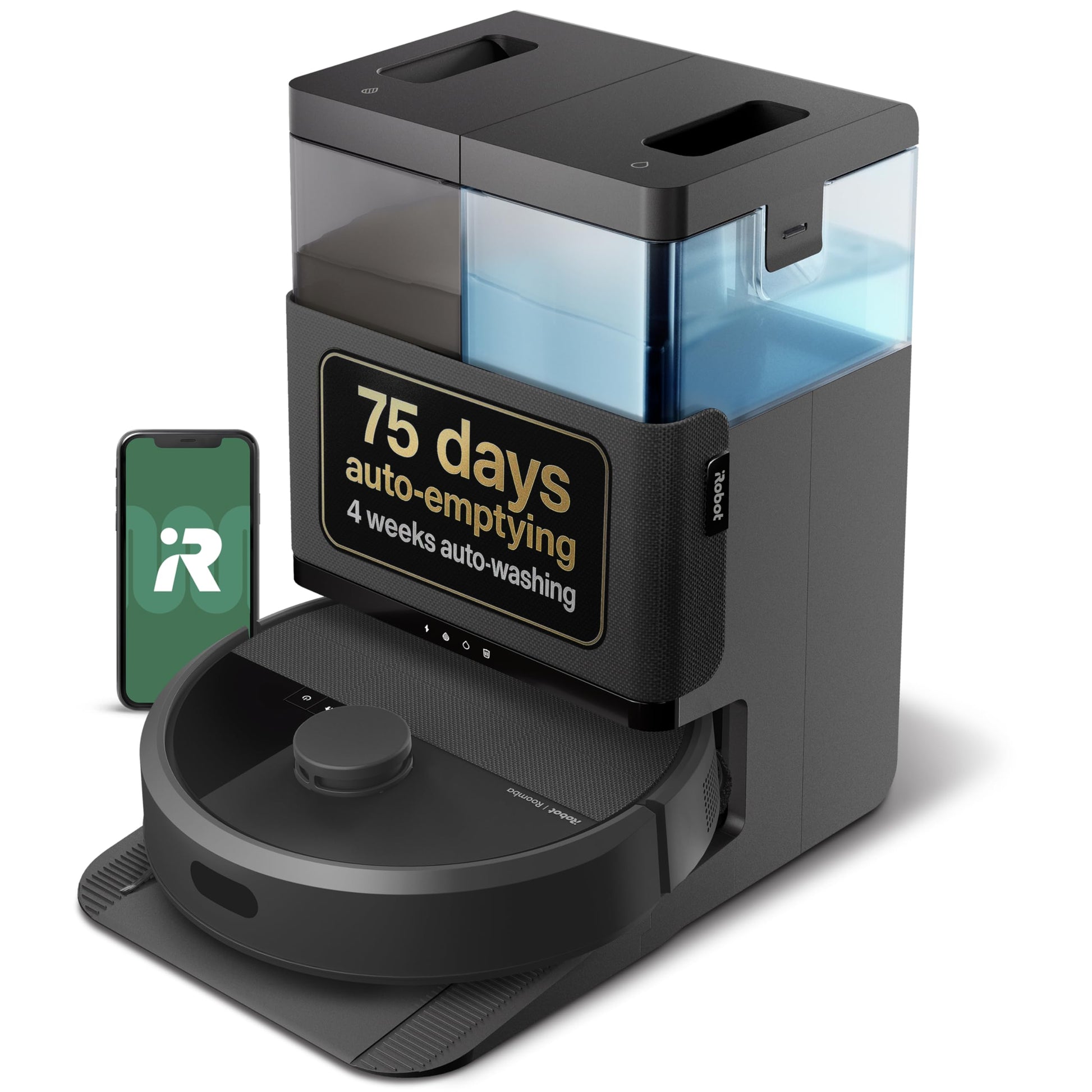 iRobot Roomba Plus 405 (G181) 2in1 Vacuum & Mop Robot with AutoWash Dock - Dual Spinning Mop Pads, Smart & Fast Mapping, Ideal for Pet Hair, Self-empties 75 days, Intense Suction, Pad Washing & Drying ANM Liquidation