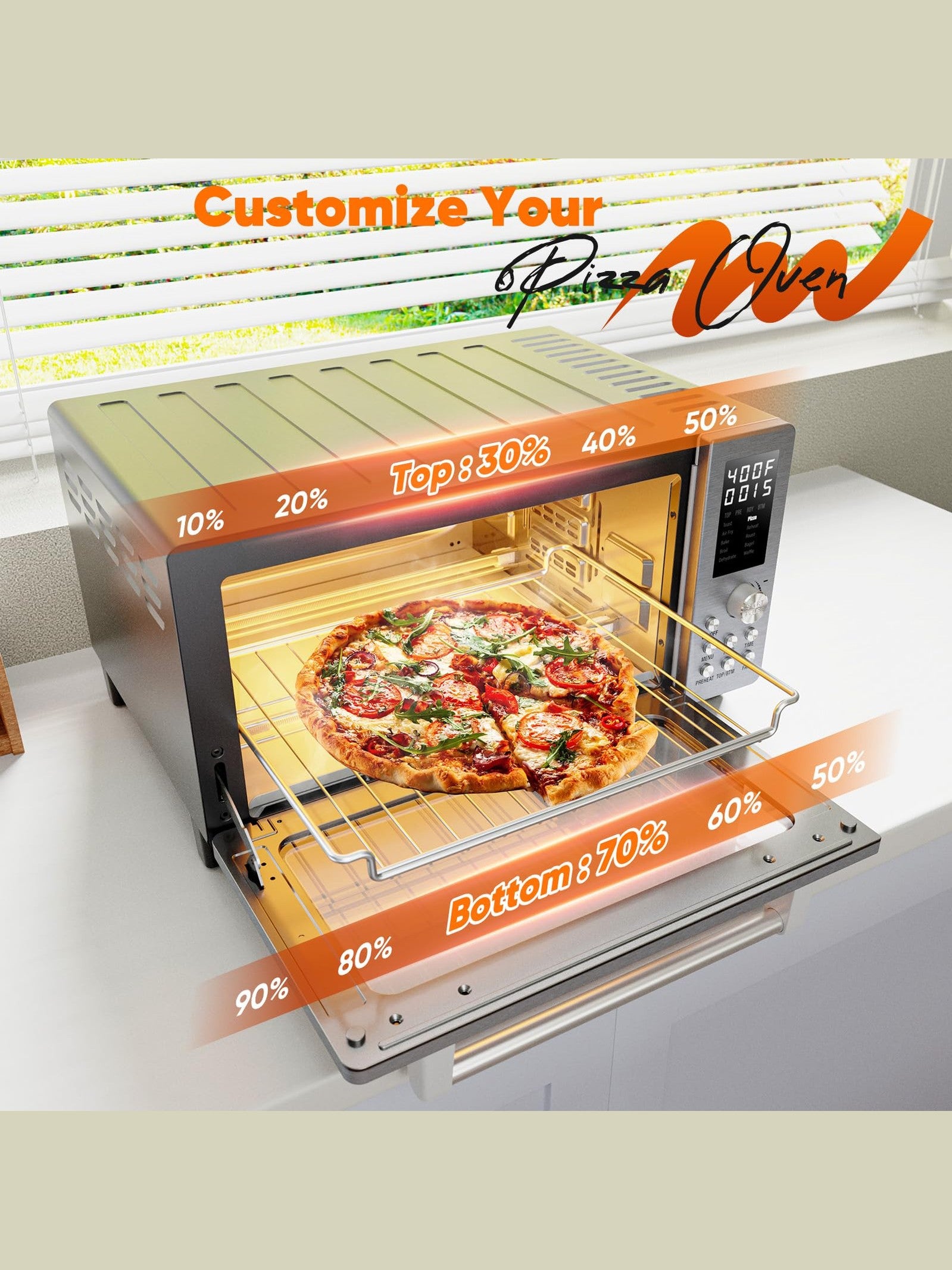 Nuwave Bravo Pro Convection Air Fryer Toaster Oven Combo, 2025 New and Improved, 10-in-1, 50°-450°F Temp Controls, Quick & Even Crisp Technology, 21Qt Capacity, Stainless Steel, PFAS Free ANM Liquidation