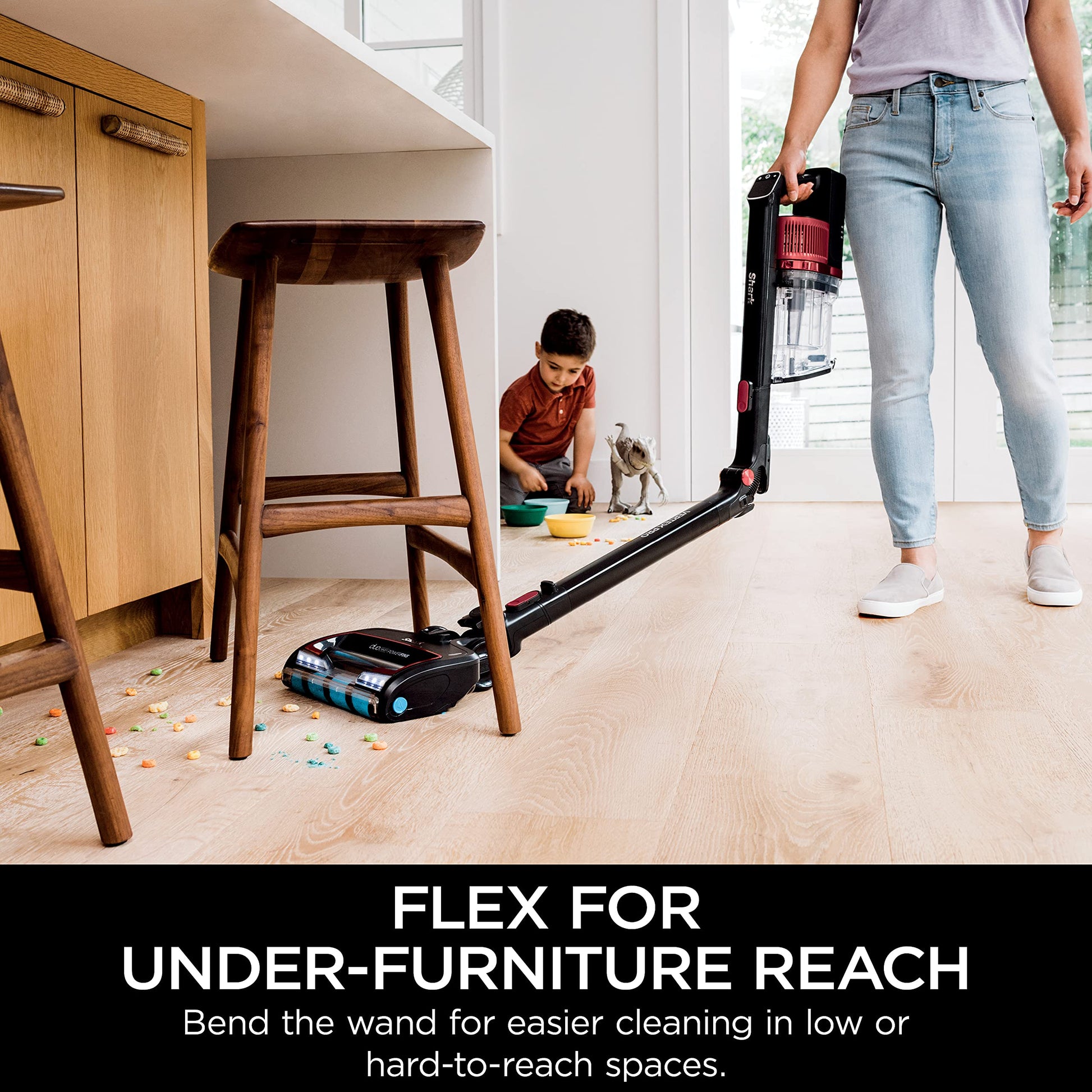 Shark Cordless Vacuum Cleaner, HEPA Filter, Lightweight, Portable, Rechargeable, Pet Hair Pickup, Removable Handheld, Crevice, Upholstery & Dusting Brush Included, 40-min runtime, Red, IZ362H ANM Liquidation