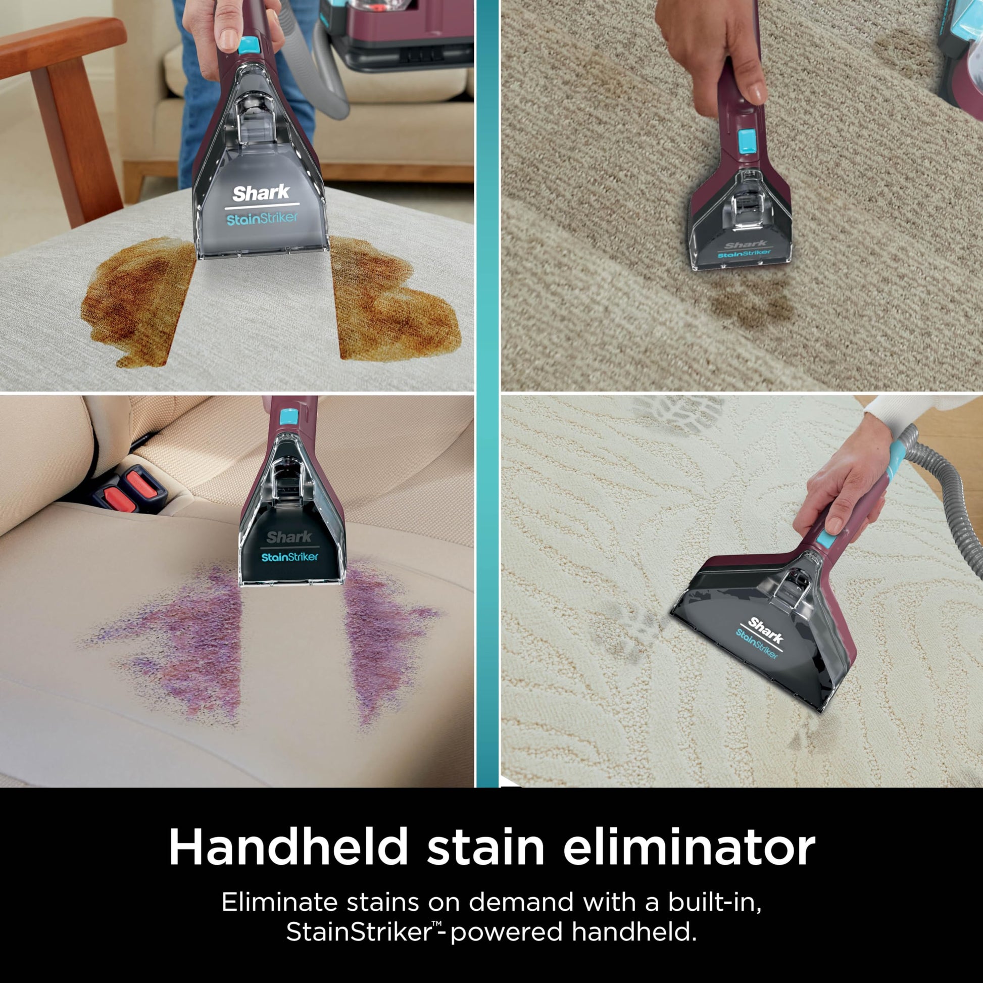 Shark StainStriker Portable Carpet, Upholstery & Area Rug Cleaner with Pet Mess Tool, Stain & Odor Remover, Perfect for Car Interiors, Includes 3 Cleaning Tools & Cleaning Solution, White, PX201 ANM Liquidation