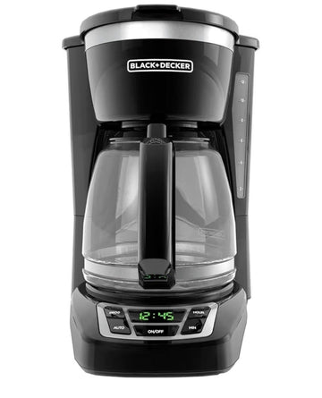 BLACK+DECKER 12-Cup Digital Coffee Maker, Programmable, Washable Basket Filter, Sneak-A-Cup, Auto Brew, Water Window, Keep Hot Plate, Black ANM Liquidation