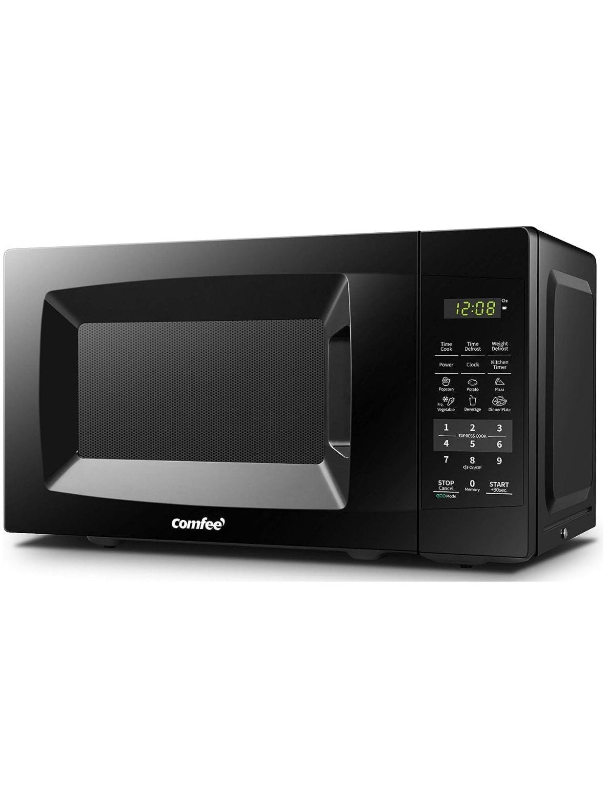 COMFEE' EM720CPL-PMB Countertop Microwave Oven with Sound On/Off, ECO Mode and Easy One-Touch Buttons, 0.7cu.ft, 1050W , Black