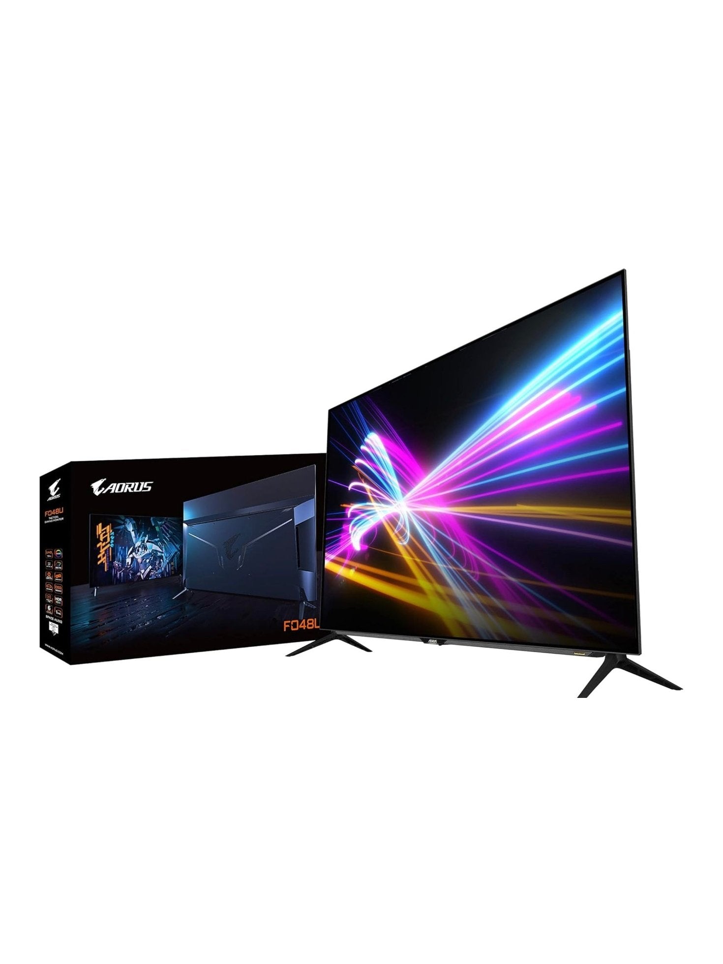 AORUS FO48U 48" 4K OLED Gaming Monitor, 3840x2160 , 120 Hz Refresh Rate, 1ms Response Time (GTG), 1x Display Port 1.4, 2x HDMI 2.1, 2x USB 3.0, with USB Type-C, Space Audio