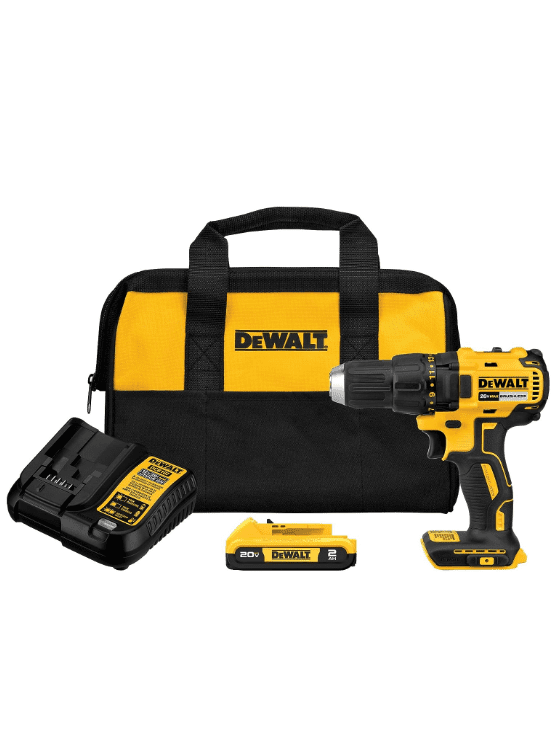 DEWALT 20V MAX Cordless Drill Driver, 1/2 Inch, 2 Speed, XR 2.0 Ah Battery and Charger Included