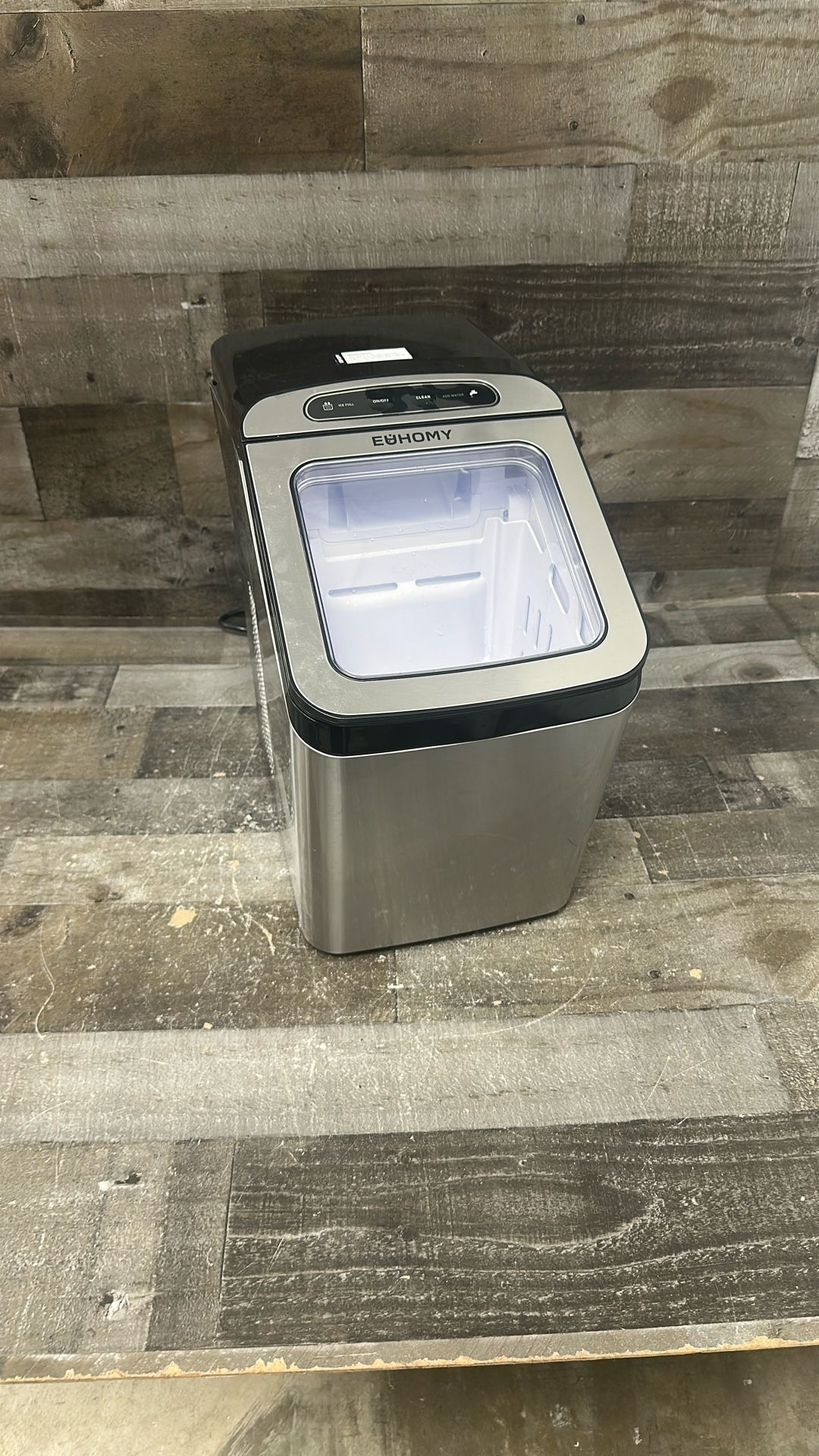 EUHOMY Nugget Ice Maker countertop max 34lbs/day, 2 way water refil, self-cleaning pebble ice maker (Dent & Scratch) ANM Liquidation