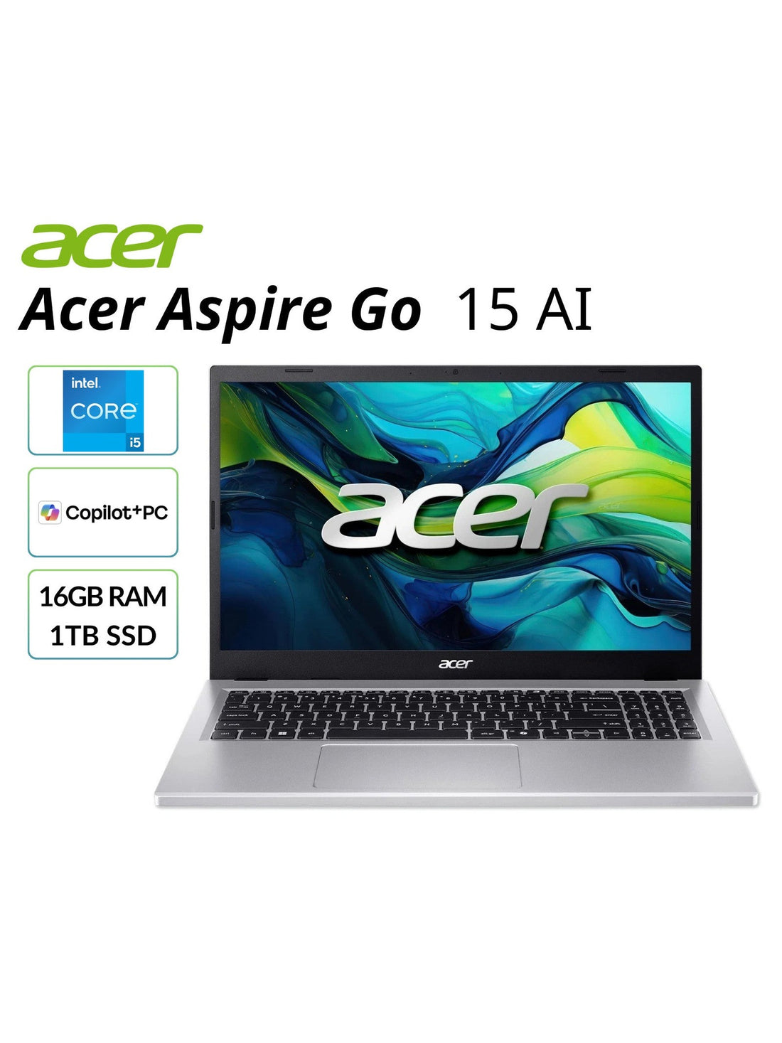 Acer Aspire Go 15 AI Laptop 15.6" FHD IntelCorei5 16GB RAM 1TB SSD AG1571PT50X8