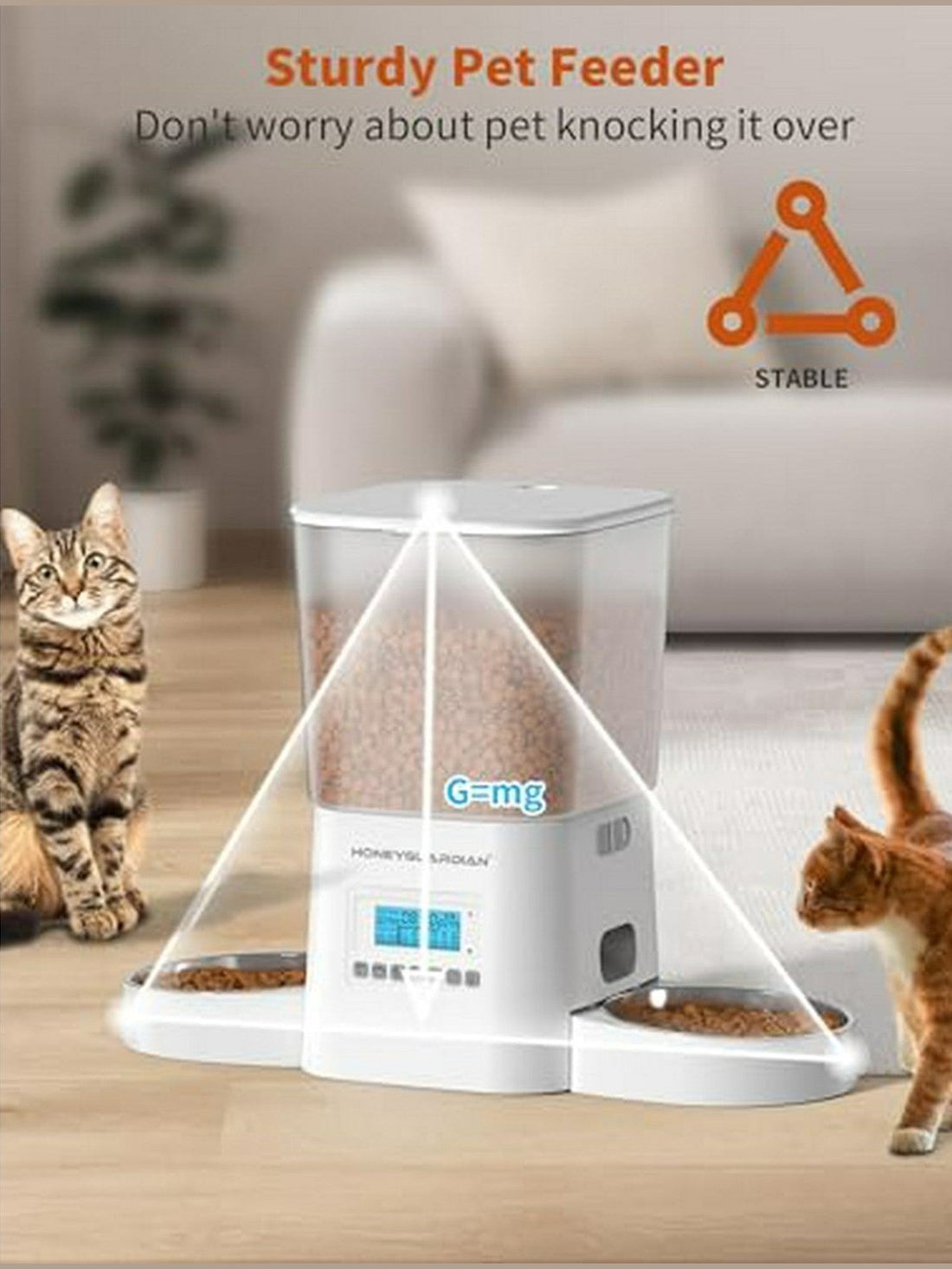 HoneyGuaridan A23D Automatic Cat Feeder for 2 Cats 3.5L, Cat Food Dispenser™