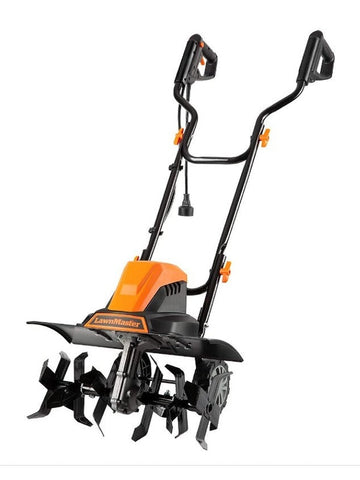 LawnMaster 18'' Corded Electric Tiller 13.5 AMP 6-Steel Blades Foldable Design